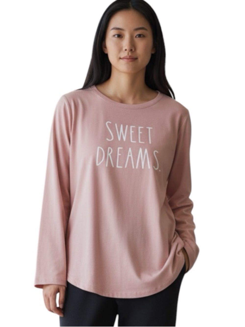 RAE DUNN SWEET DREAMS PINK LONG SLEEVE SLEEP SHIRT L